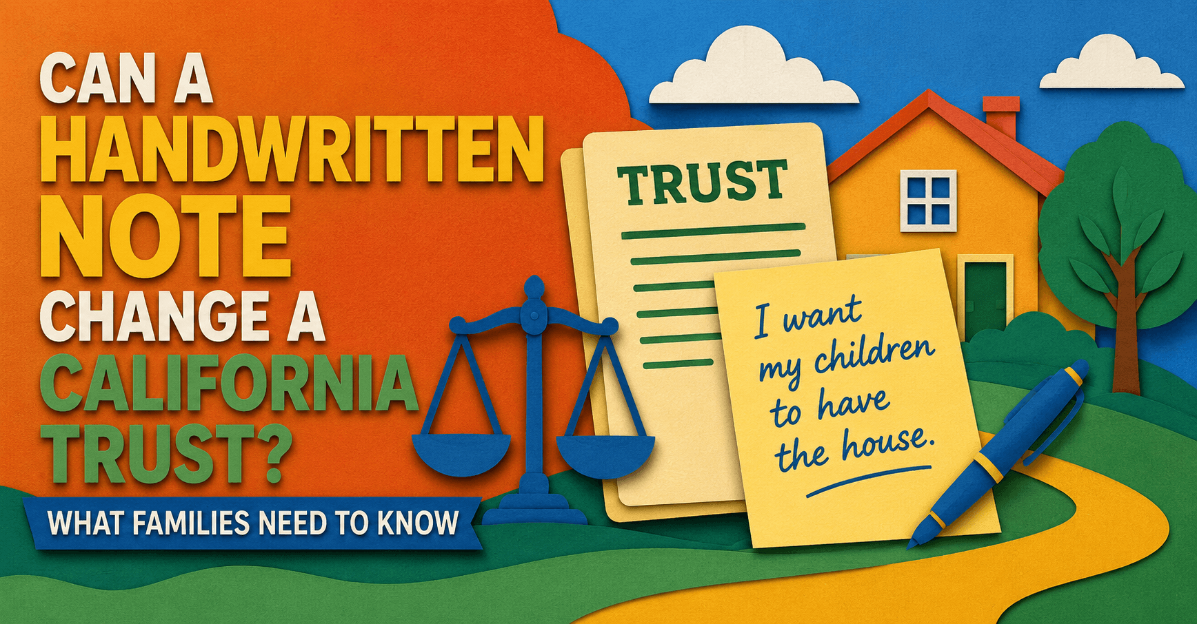 Handwritten Note, California Trust